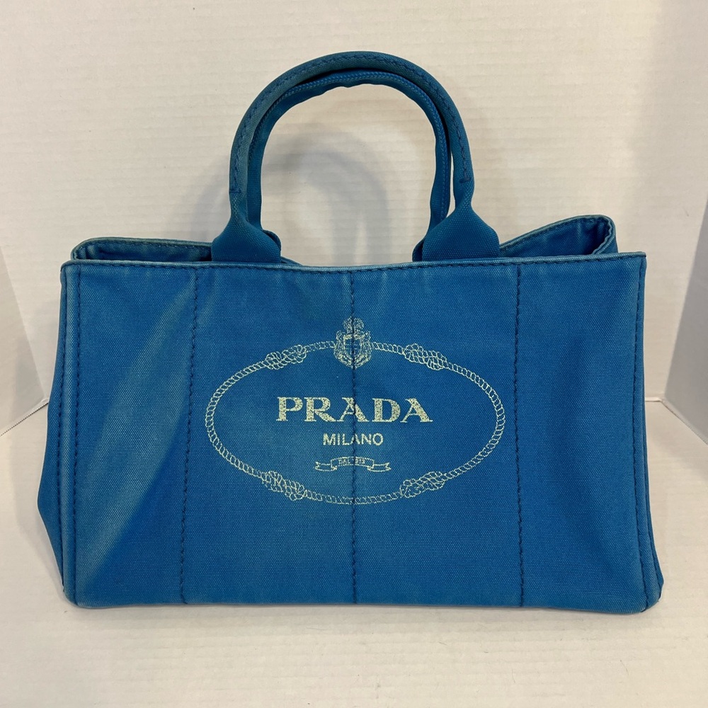 Prada Canapa Canvas‎ Tote Blue